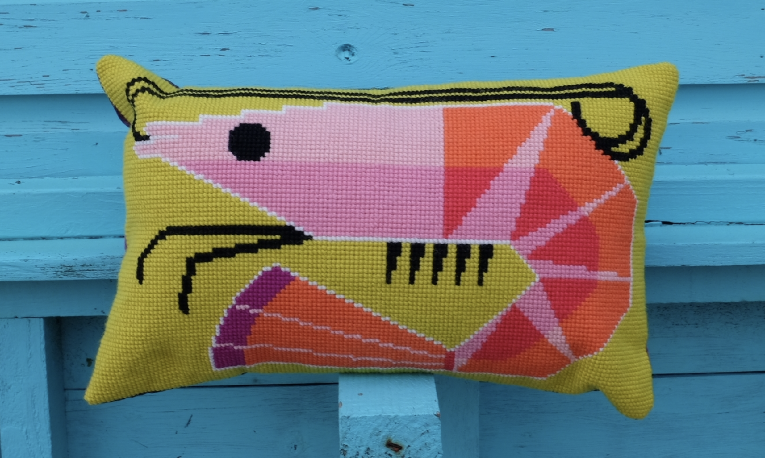 Erica The Prawn Printed Needlepoint Kit- Emily Peacock