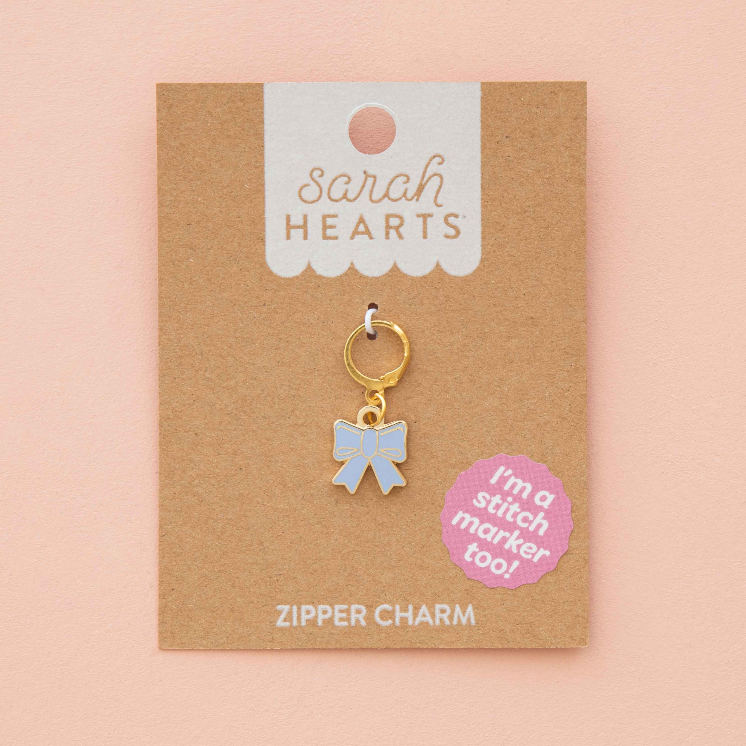Blue Bow Stitch Marker Charm- by Sarah Hearts