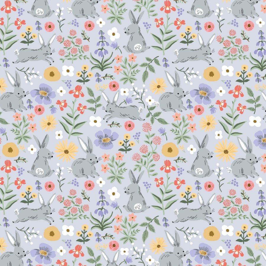 Bunny Floral Blue -Easter II by Rifle Paper Co.