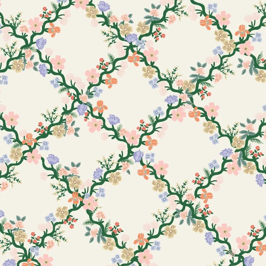 Floral Trellis Cream -Easter II by Rifle Paper Co.