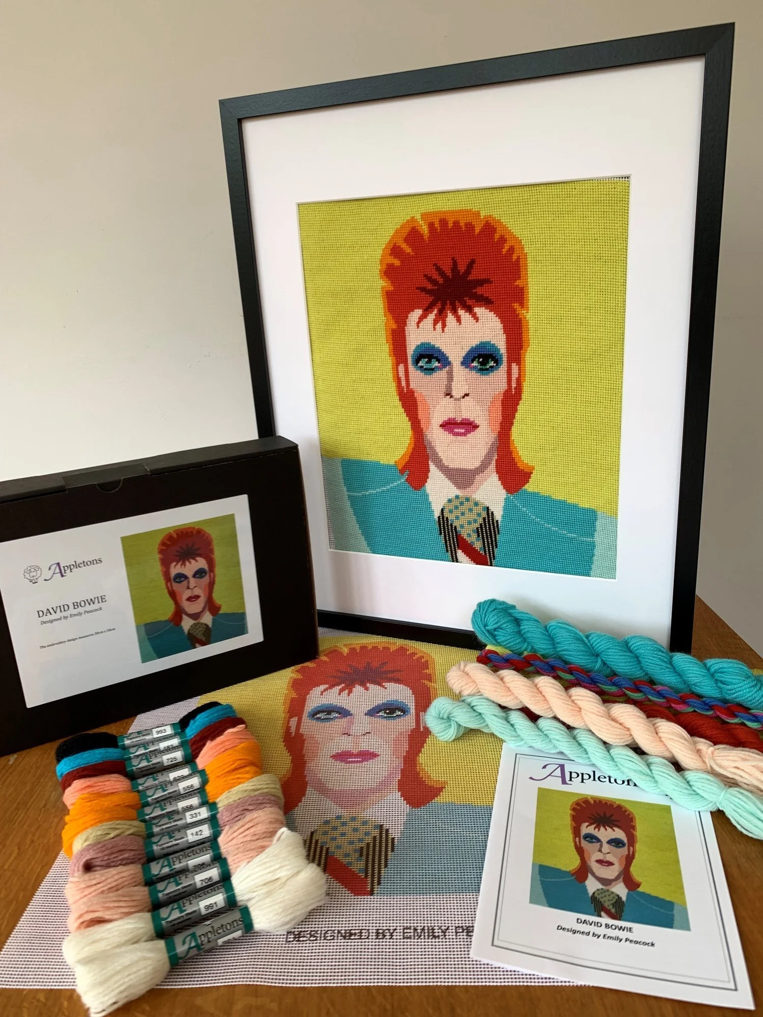 David Bowie Printed Canvas Needlepoint Kit-Emily Peacock (Copy)