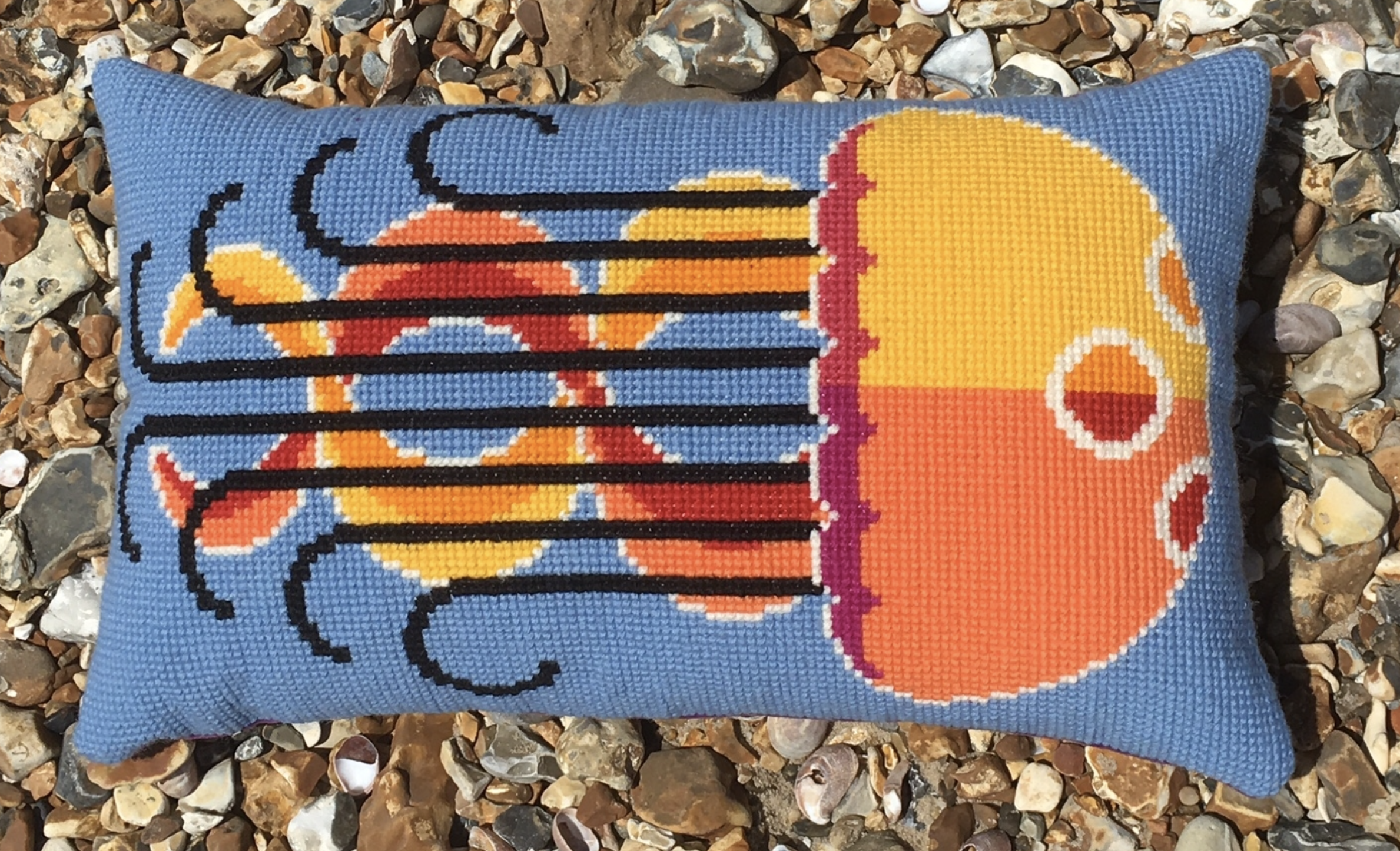 Rebecca the Jellyfish Printed Canvas Needlepoint Kit- Emily Peacock