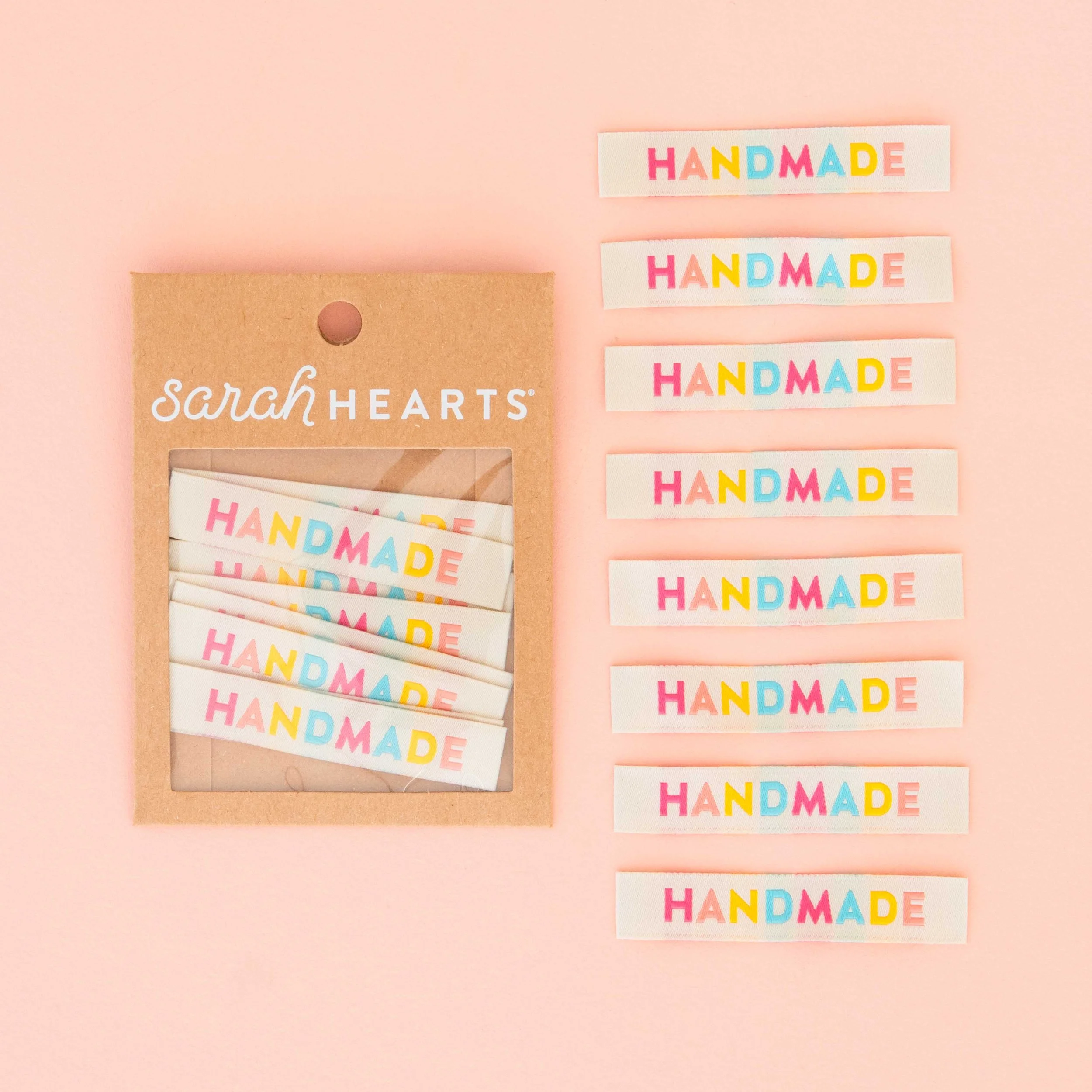 Handmade Colourful Sewing Labels  -Sarah Hearts