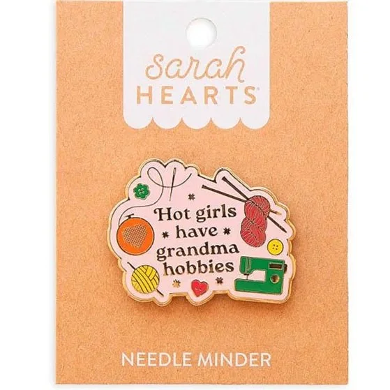 Hot Girls Have Grandma Hobbies Magnetic Needle Minder-by Sarah Hearts