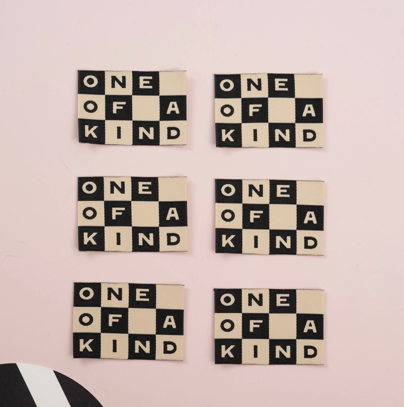 One of A Kind Checkerboard Large Labels- Matchy Matchy Sewing Club
