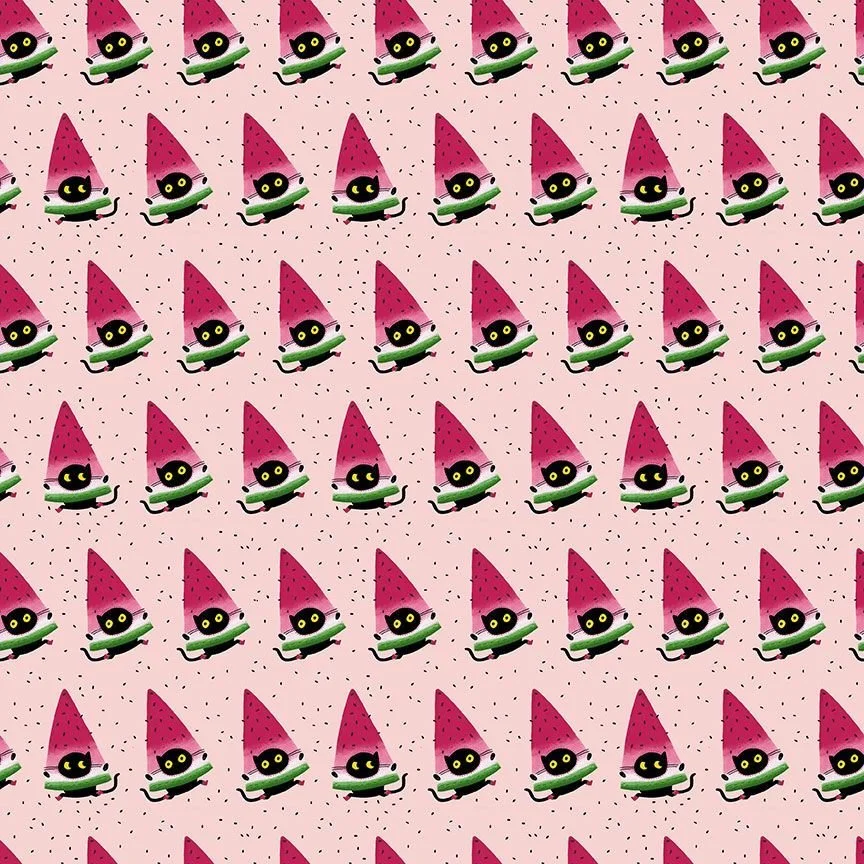 One In A Meowlon Pink -Furruit Cocktail by Leezaworks