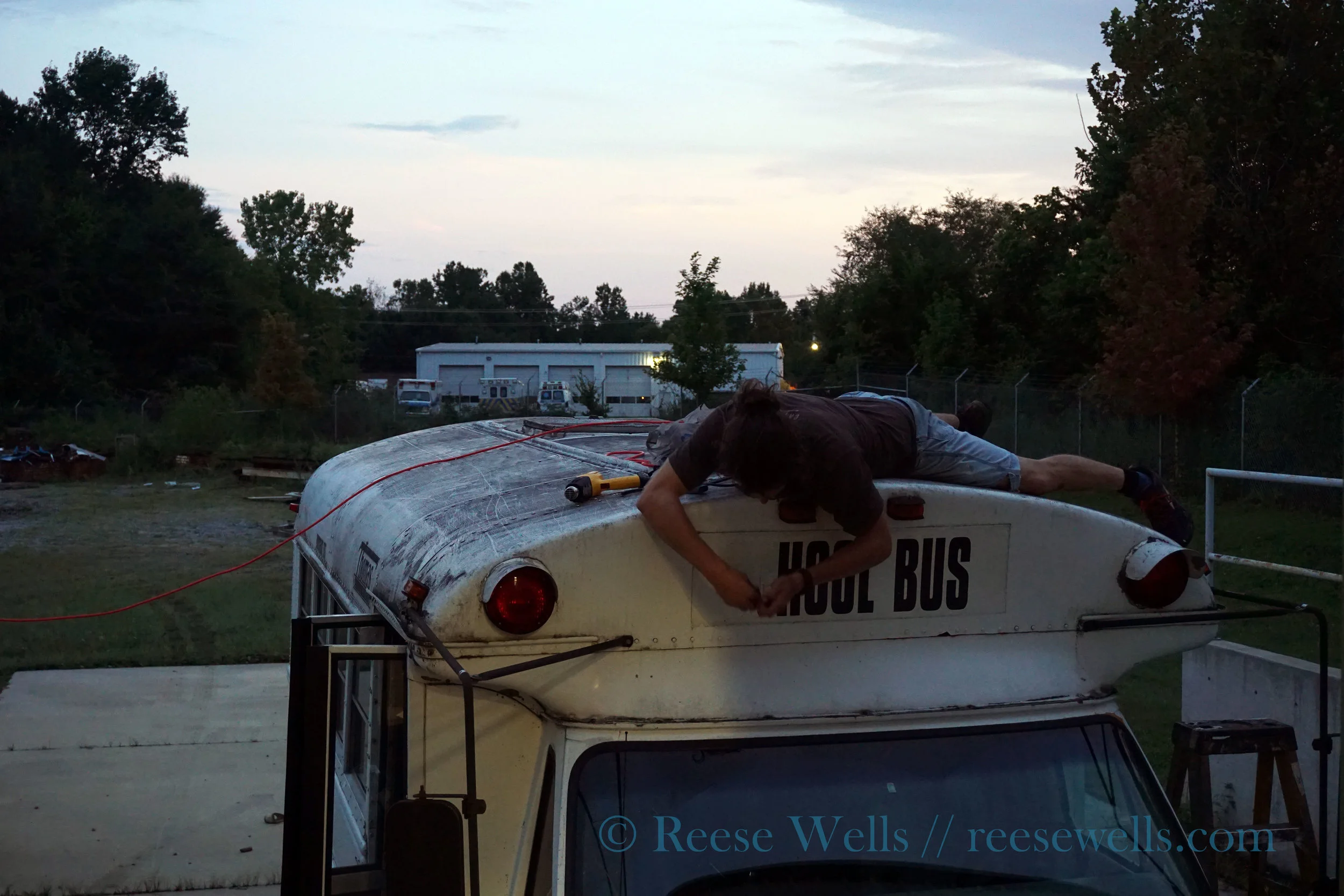 Removing School Bus lettering. It's officially official.