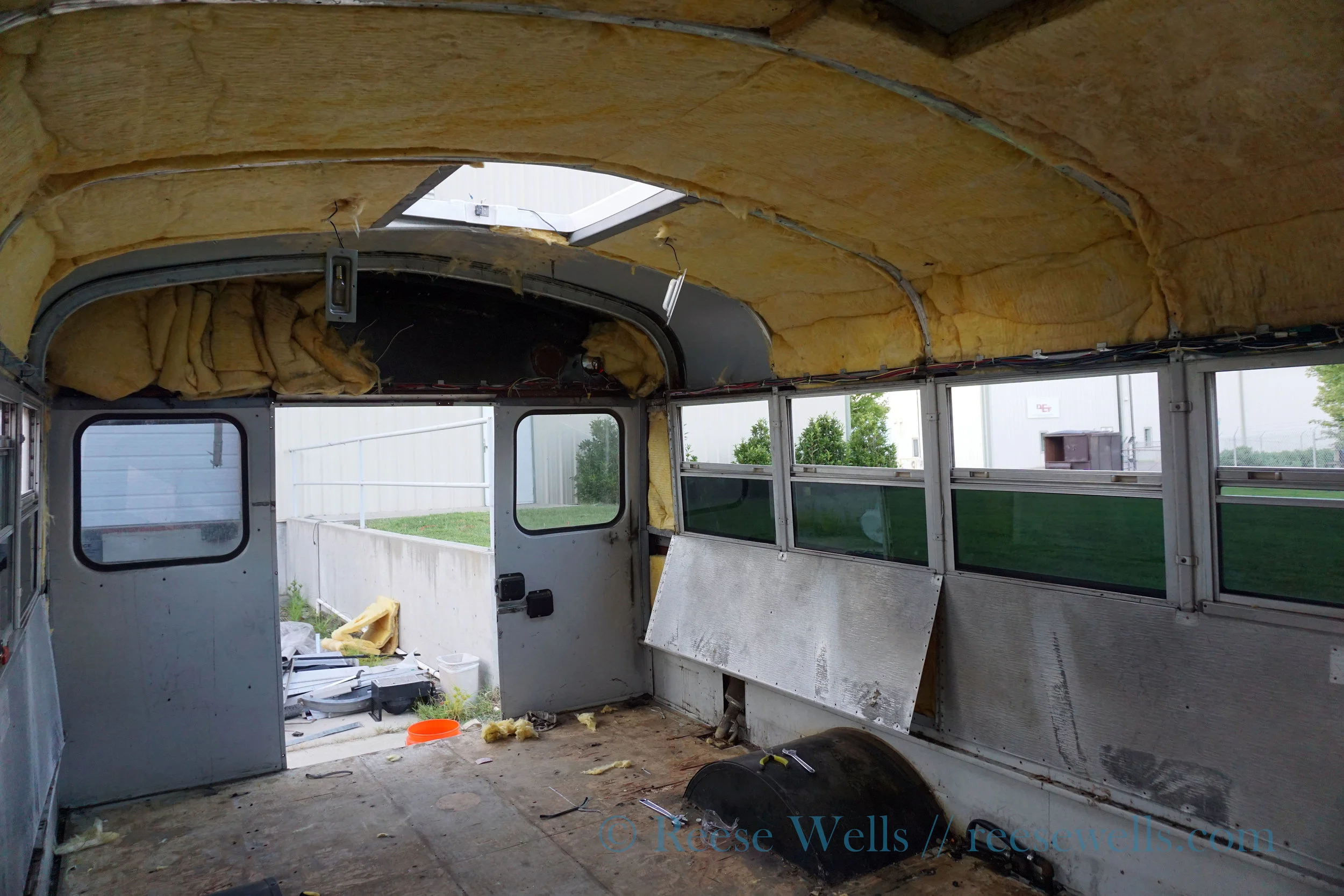 Pulling paneling & insulation.