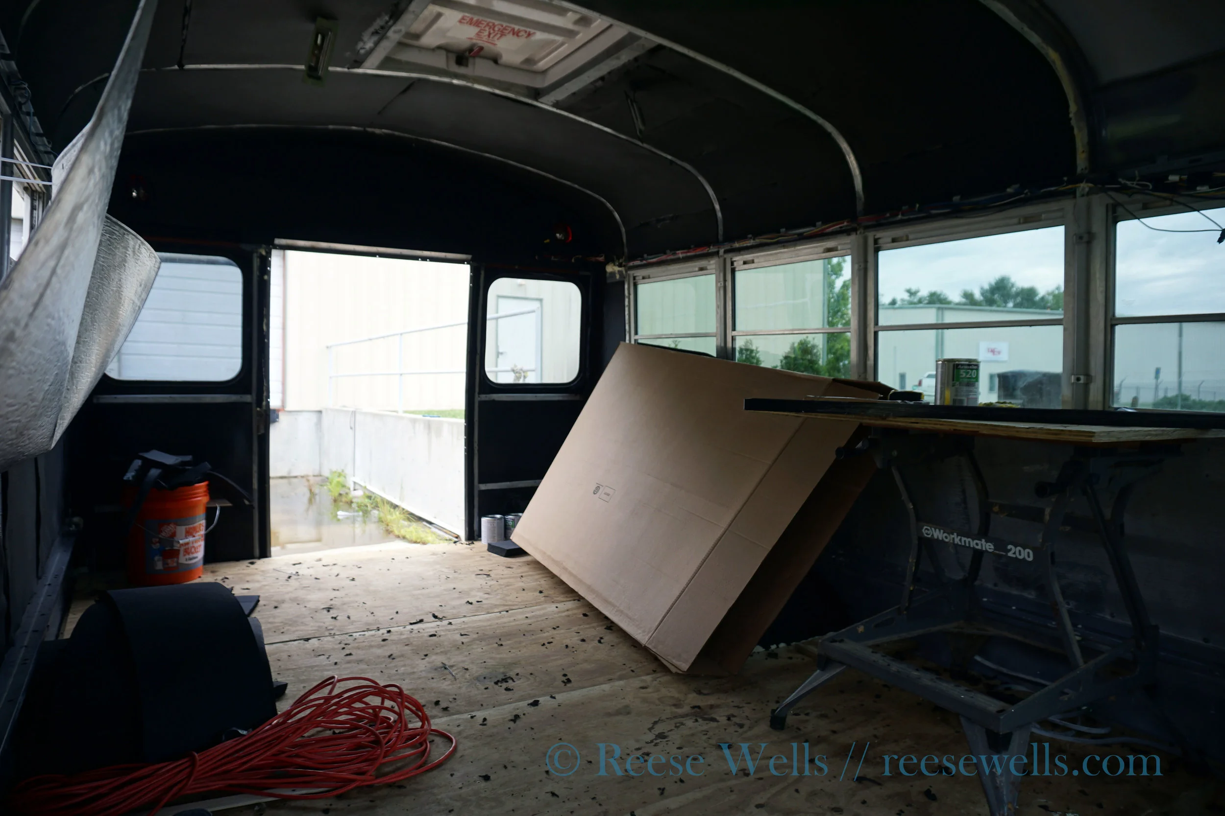 Insulating Crunk. Walls & ceiling done, the viscera of insulation scattered about. 