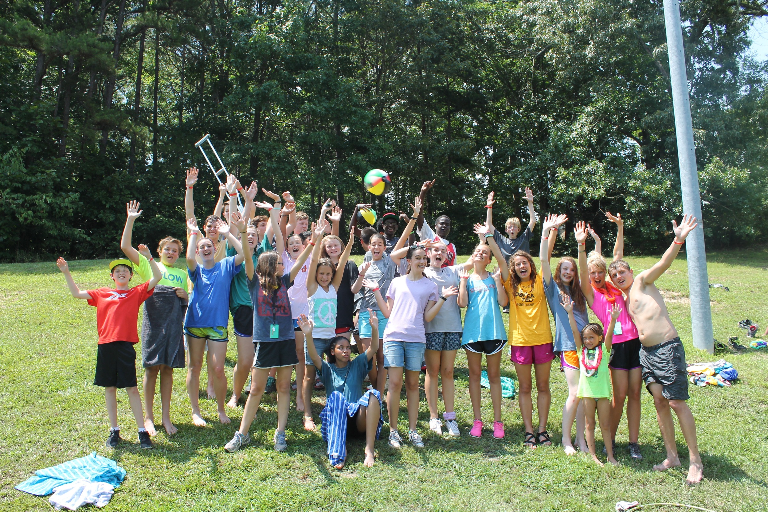Rivertree students serving at a Boys & Girls Club during summer missions camp 2015