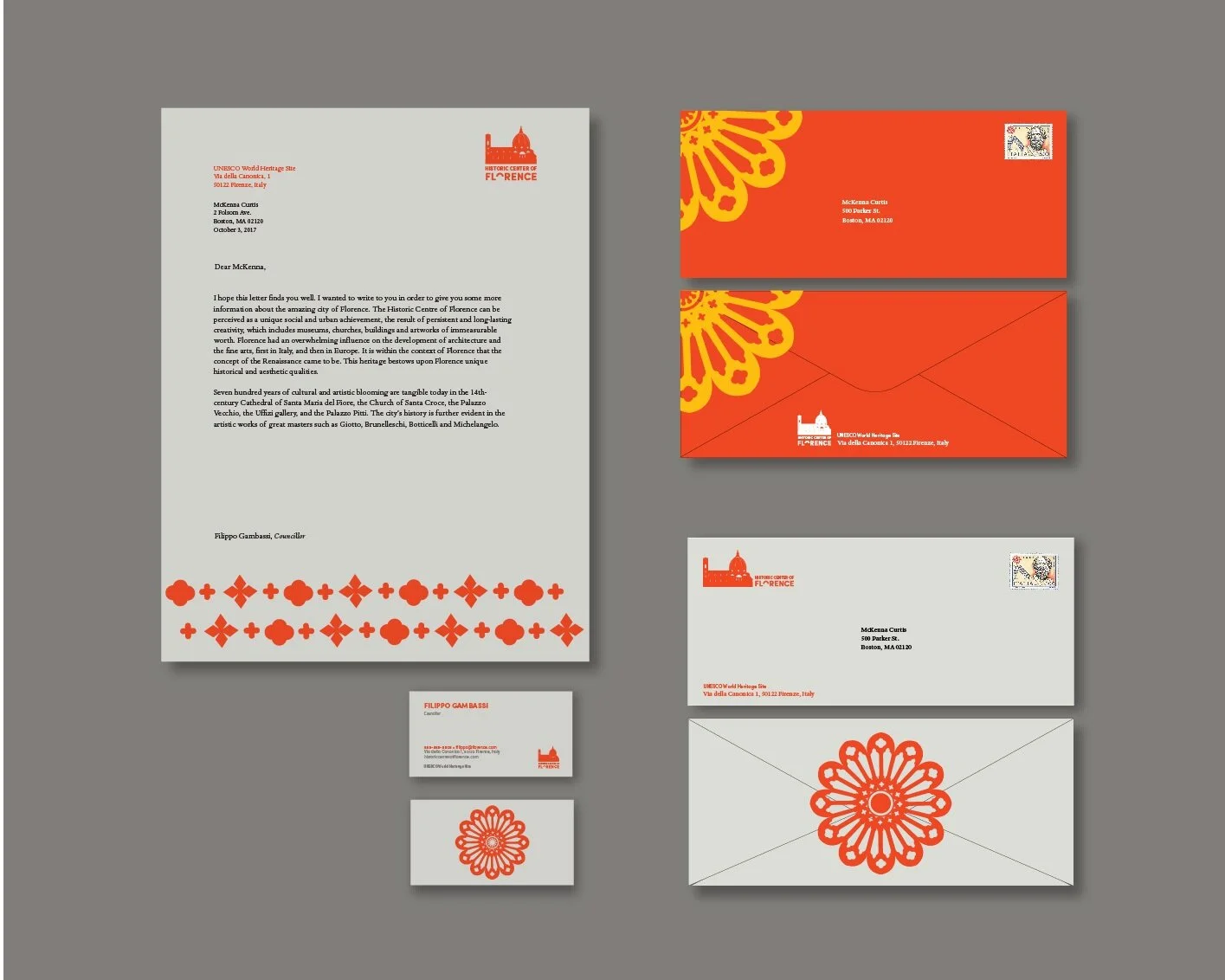  Letterhead, business cards, and envelopes. 