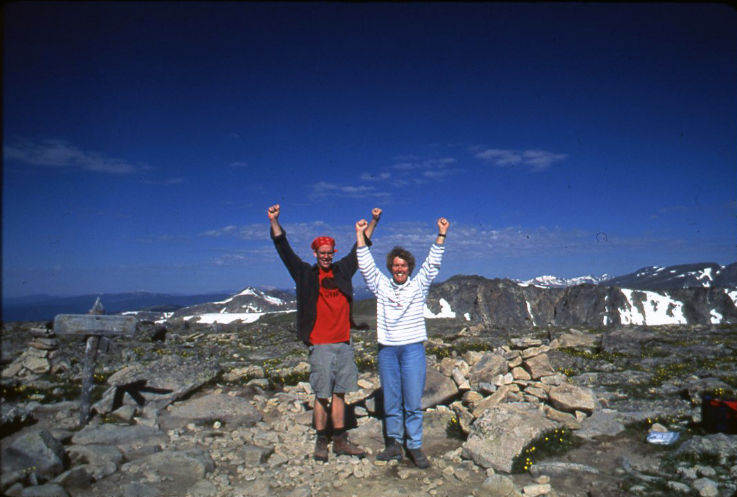 Val and son Chris on Flattop summit