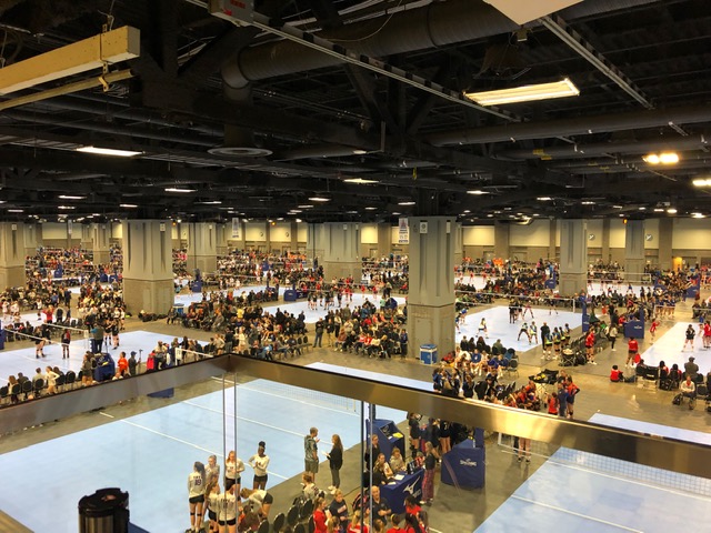 Just one section of the Convention and Exhibition Center which featured 110 courts!