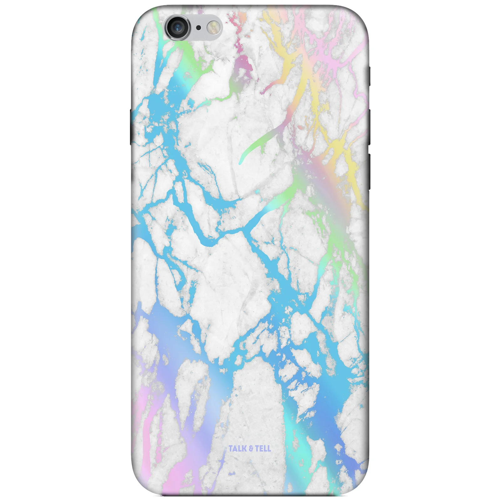 Talk & Tell Holographic White Marble iPhone Case