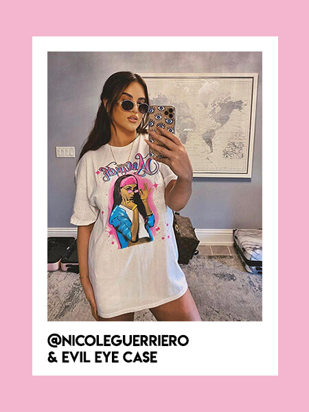 Influencer Nicole Guerriero @nicoleguerriero with Evil Eye Design iPhone Case