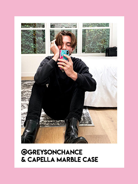 Singer Songwriter Greyson Chance @greysonchance with Marble Design iPhone Case