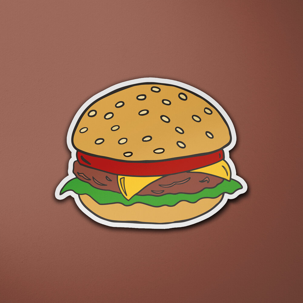 Burger Sticker — Talk and Tell | iPhone Cases, Stationery & More