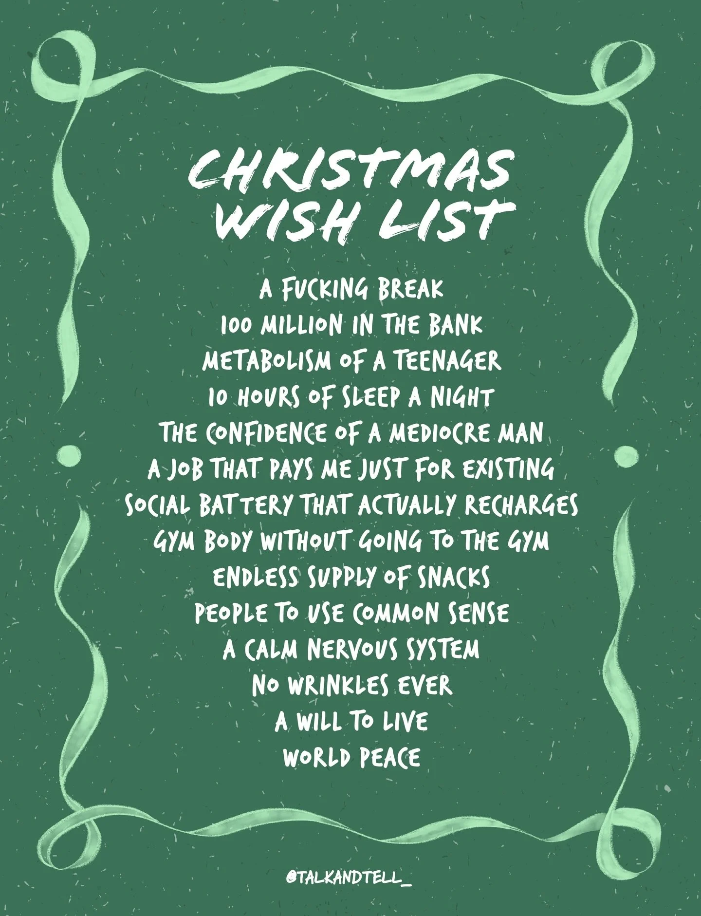 Wrote my Christmas wish list, is it really too much to ask? Please do add yours to the list in the comments 😅
