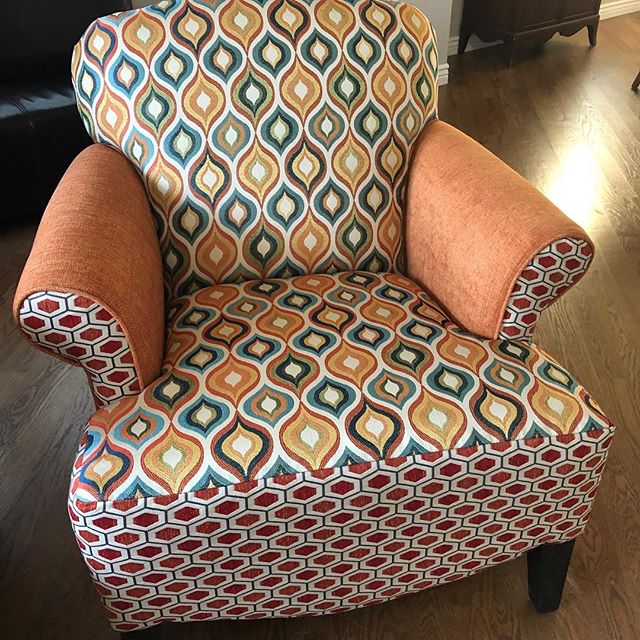Another cute pair of chairs delivered.  Happy customer makes us happy. #upholstery #interiordesign #cutefabric #chairs #happycustomer
