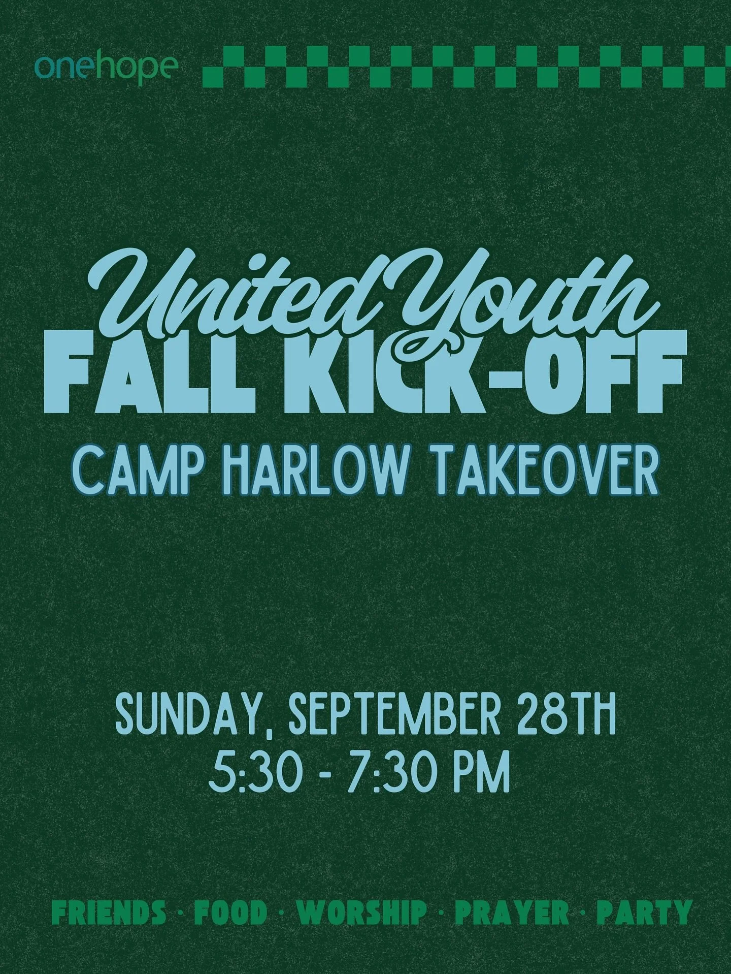 Calling all high school and middle school students 📣 this one is for you! 

We&rsquo;re taking over Camp Harlow to hang out, unite with students from all over the city, and start the year strong with Jesus - together.

Send this to a friend who need