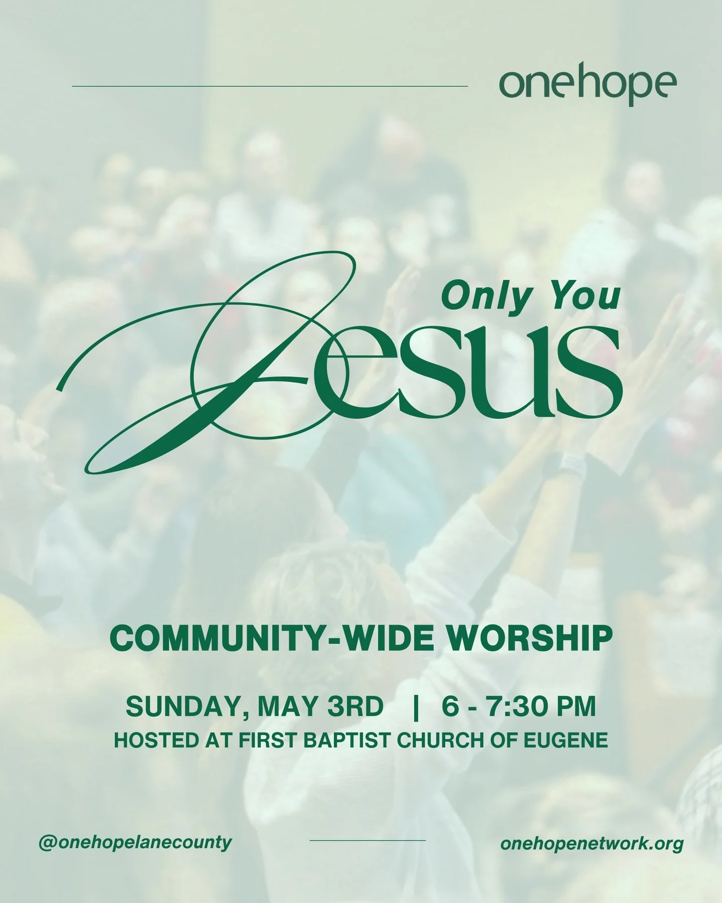 Save the date ✨ there&rsquo;s something about coming together in unity that reminds us that it&rsquo;s all about Jesus. 

Join with people from across Lane County to adore Jesus and pray His will for the place we call home and all our neighbors. 

Lo