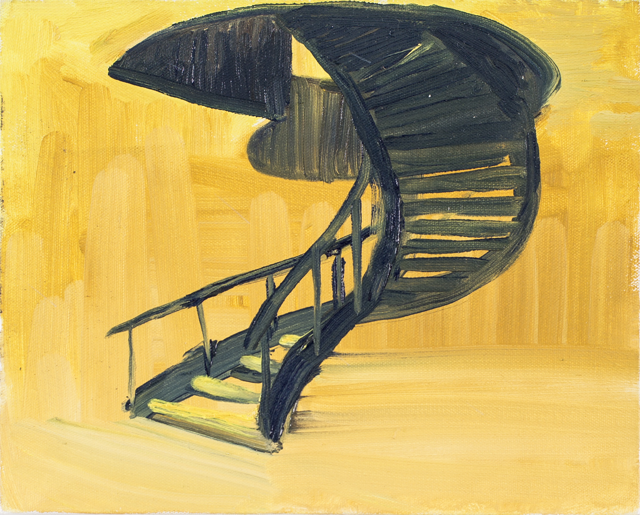 Perspectiva de la escalera , 2014, óleo sobre tela, 20 x 25 cm.
