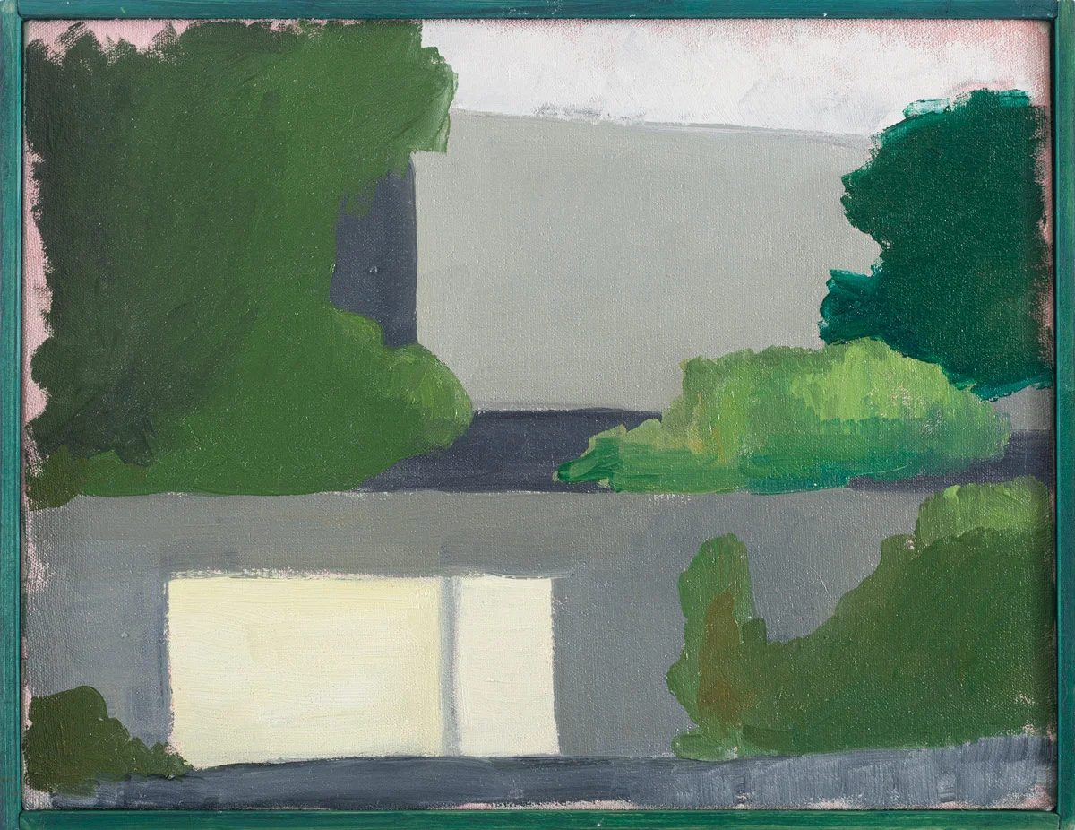 Vivienda privada 1974 , 2017, óleo sobre tela, 33 x 43 cm.