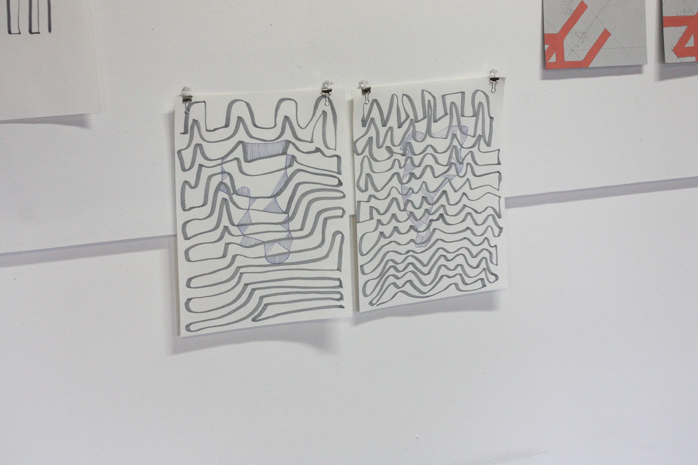 Neige , 2017, tinta y lápiz sobre papel, 36 x 26 cm.