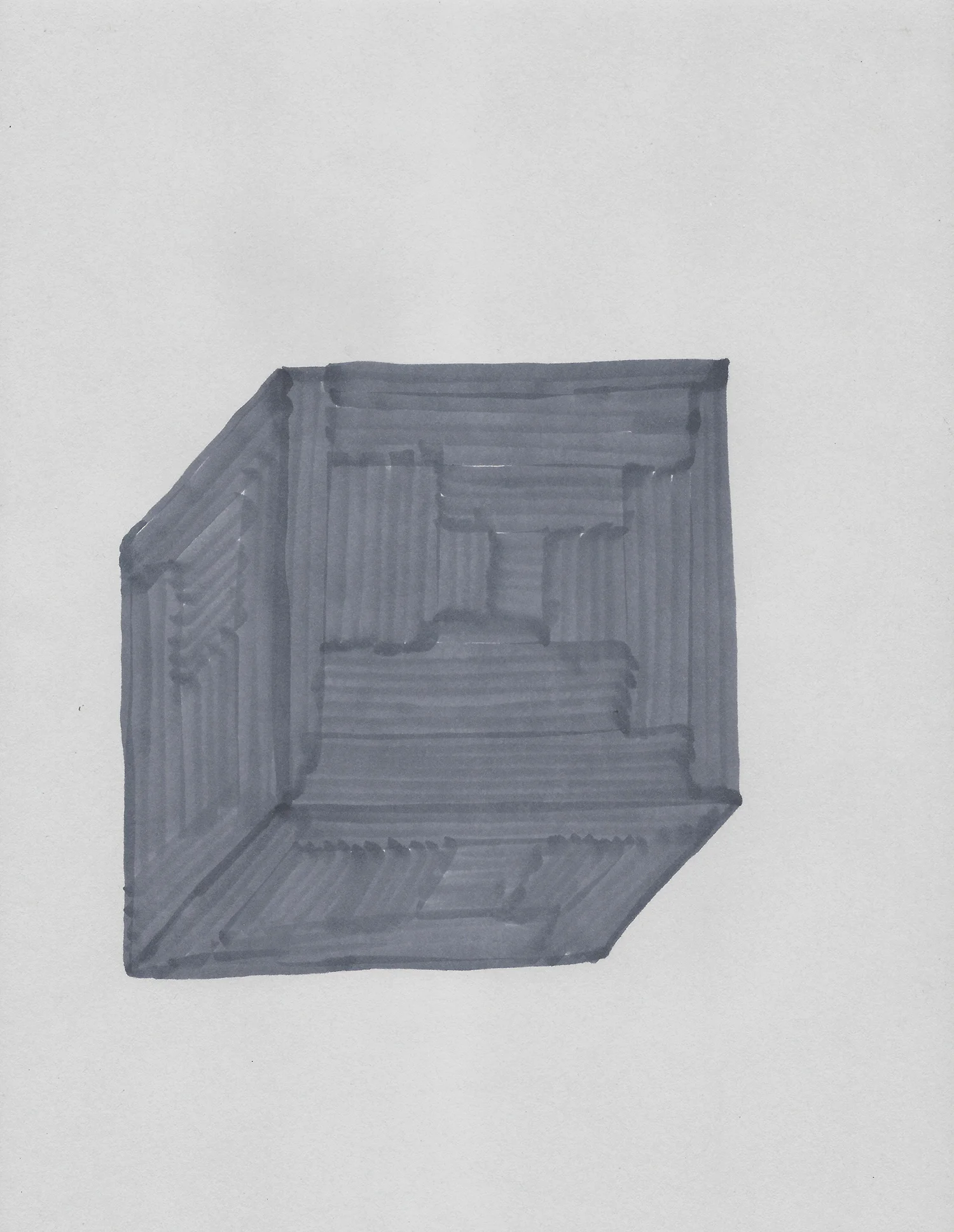 Terre des hommes , 2017, tinta sobre papel, 28 x 22 cm.