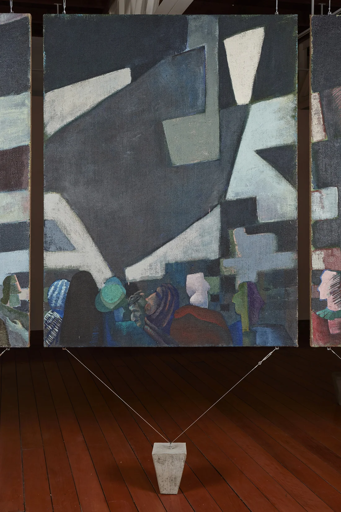 Una nueva era, panel O38p , 2018, óleo sobre yute, 183 x 140 cm.