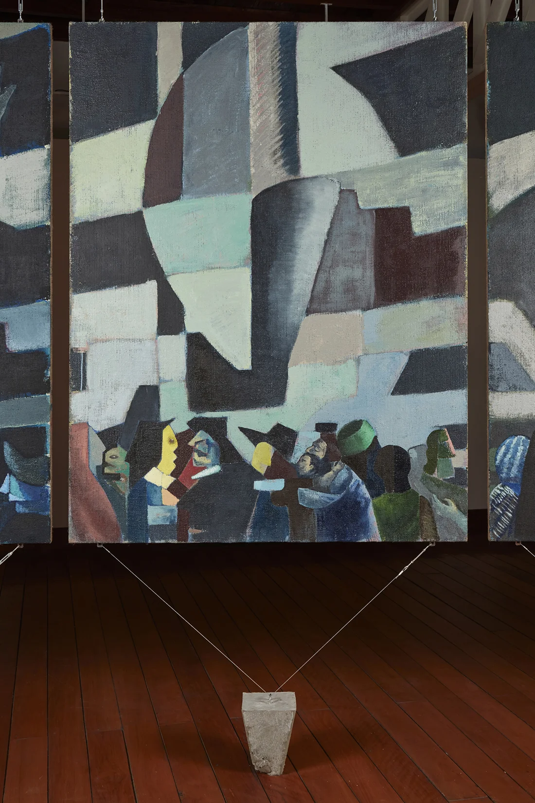 Una nueva era, panel O38n , 2018, óleo sobre yute, 183 x 140 cm.