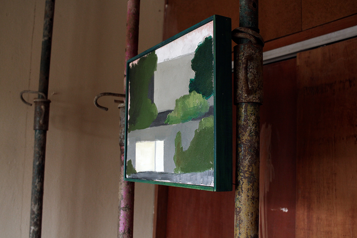 Vivienda privada 1974 , 2017, óleo sobre tela, 33 x 43 cm.