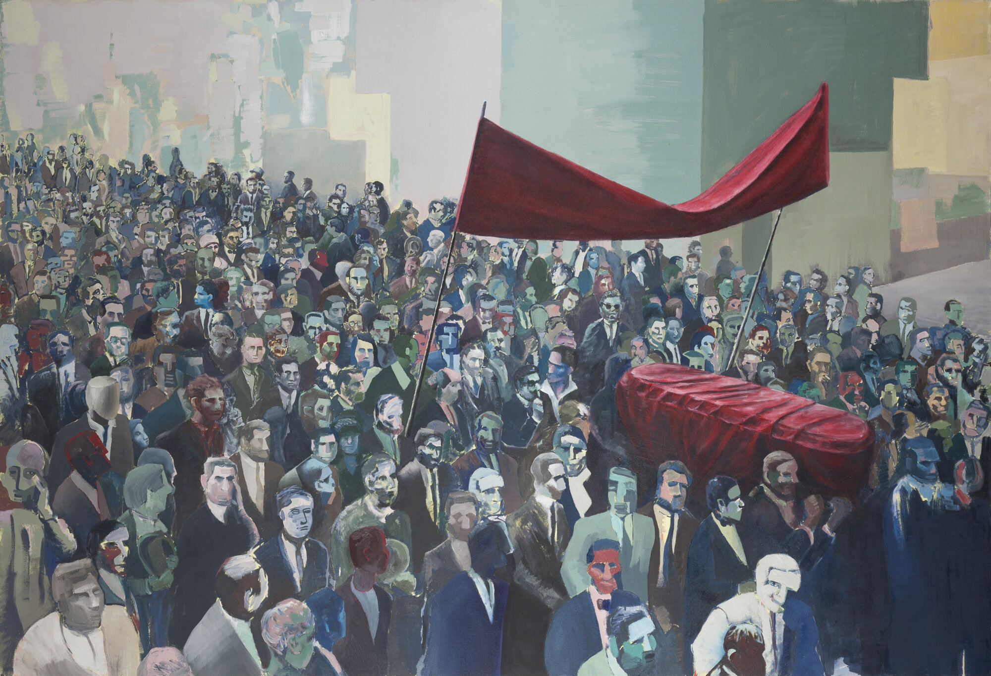    Cortejo fúnebre  , 2019, óleo sobre tela, 150 x 220cm. 