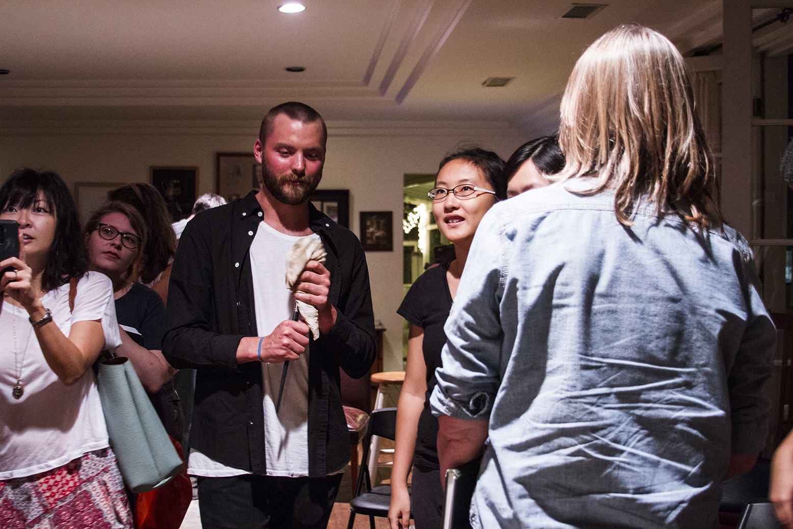 Painter Benjamin Bjorklund Talks With Workshop Guests - August 2015