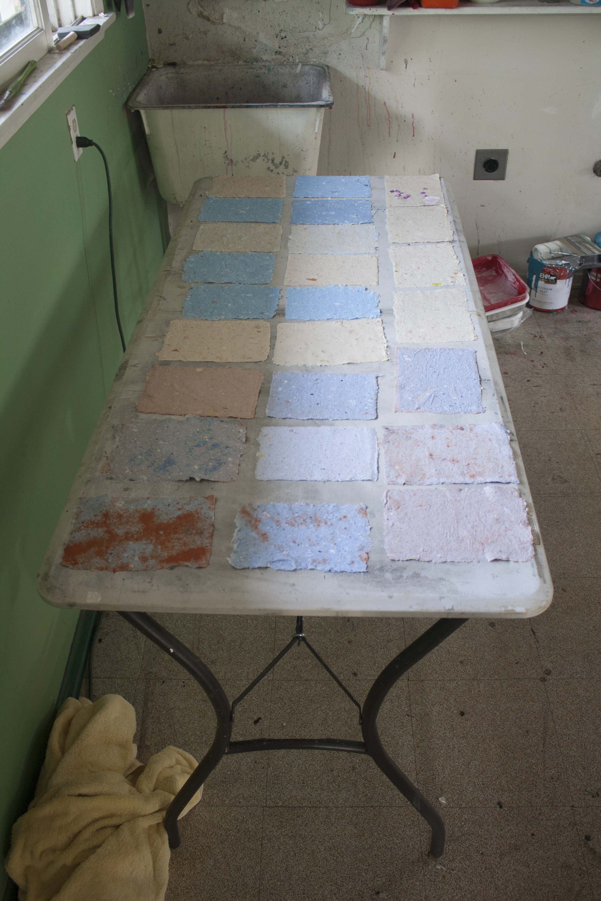 A Selection Of Handmade Papers from a Papermaking Workshop with Zeina Baltagi - Spring 2014