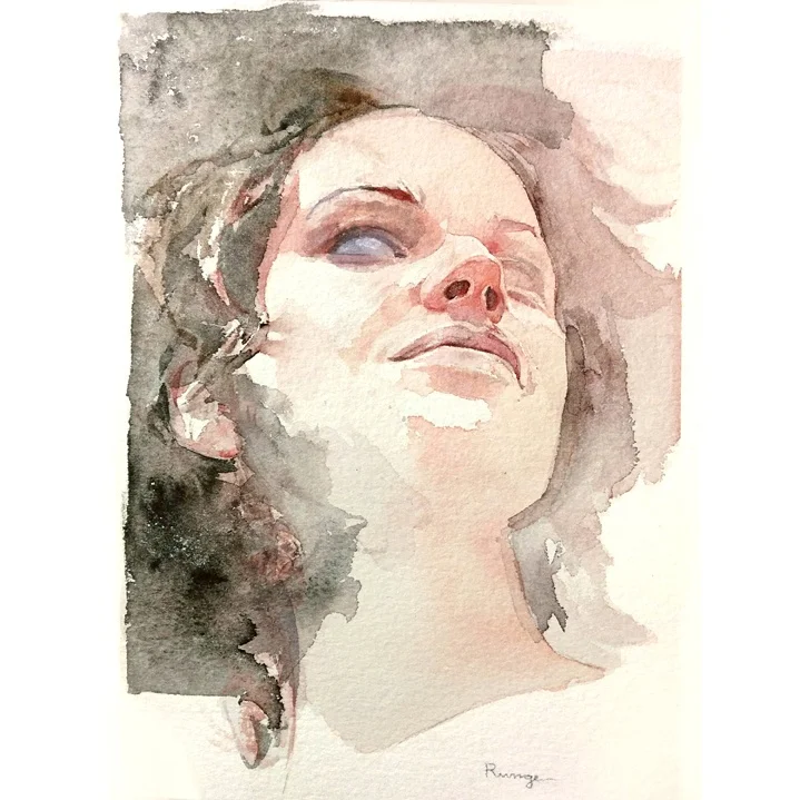 Woman - $150 - Watercolor on Paper, 7.5'' x 10'', UNFRAMED.