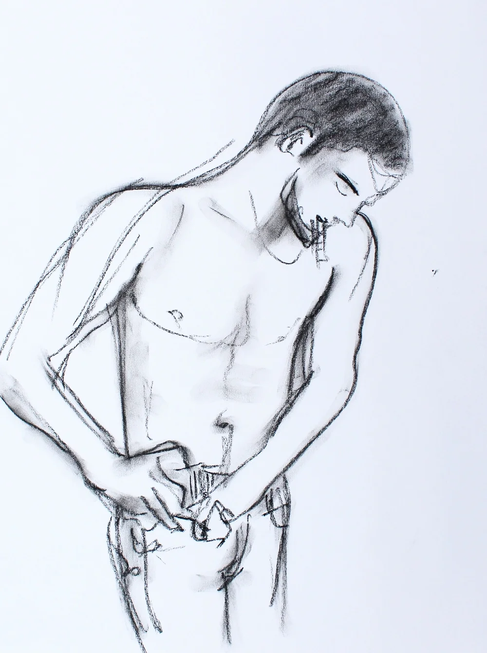 Packing - $55 - Conte Crayon on Paper, 10.5'' x 14'' UNFRAMED.
