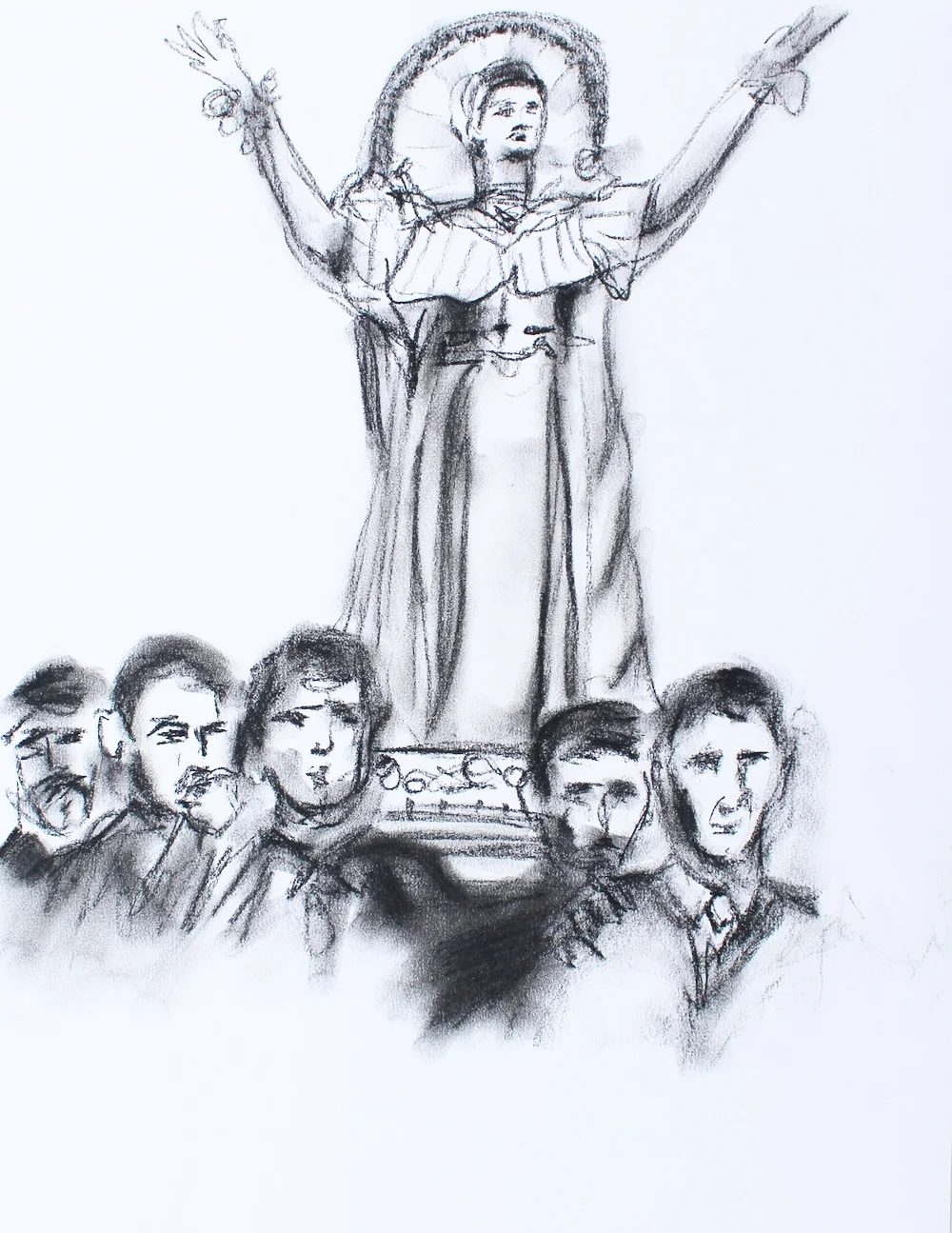 Evangelista - $55 - Conte Crayon on Paper, 10.5'' x 14'' UNFRAMED.