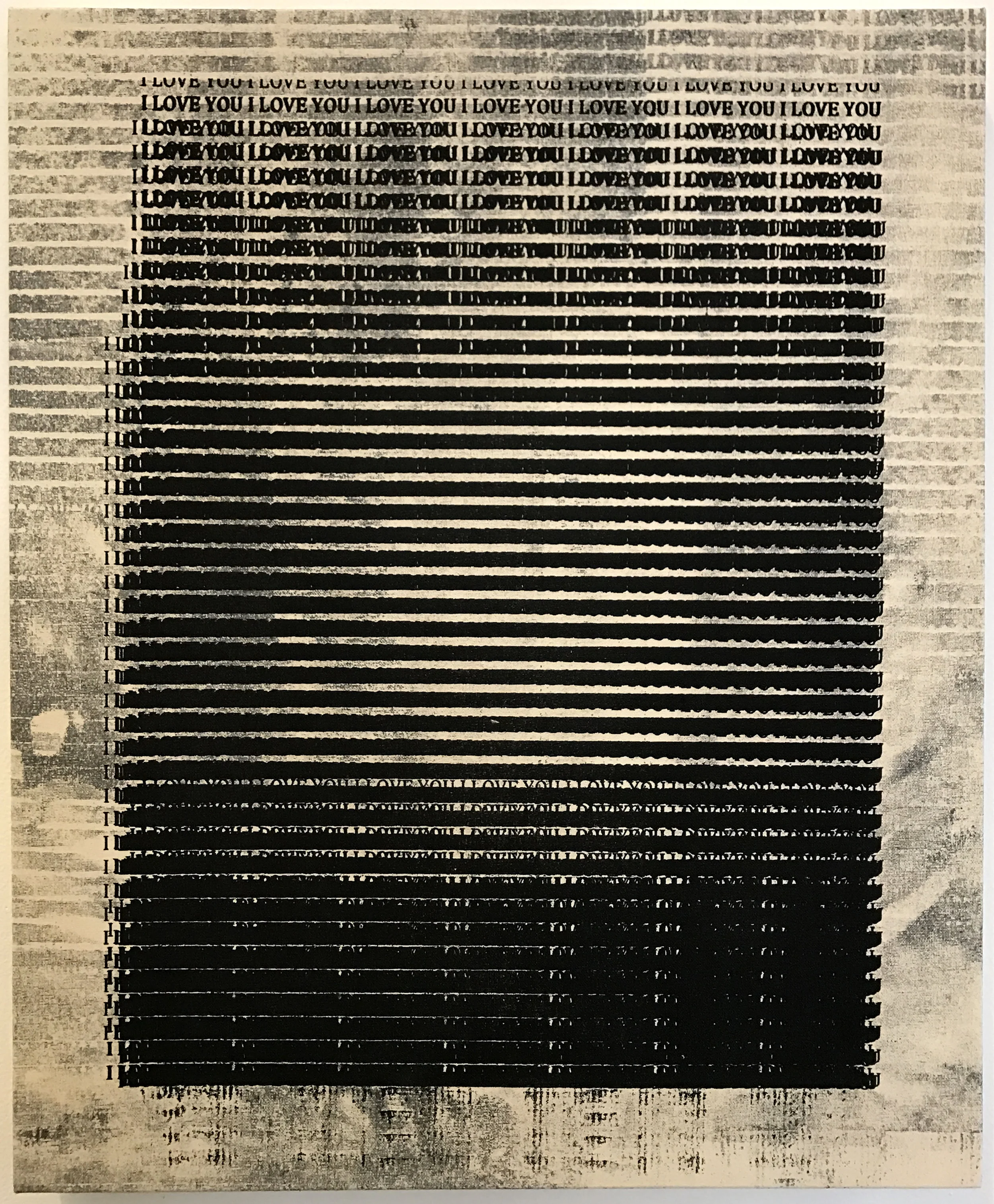 I Love You, 2016 - $450 , Acrylic Inks on Canvas, 20'' x 24''