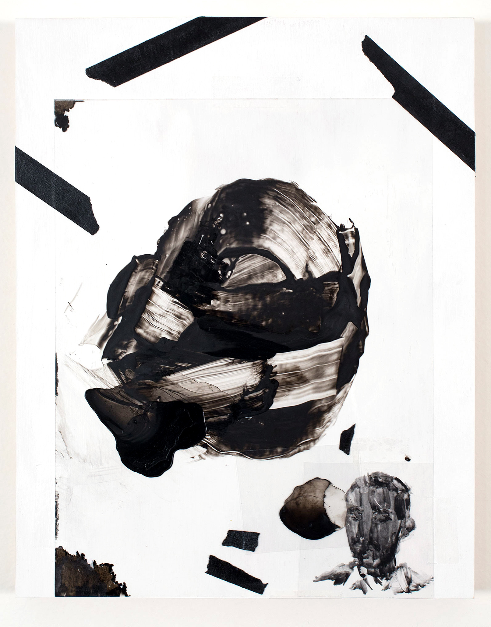 Artist's Perspective (Carbon Black) - $275 - Mixed Media on Gessoed Wood, 11'' x 14''.