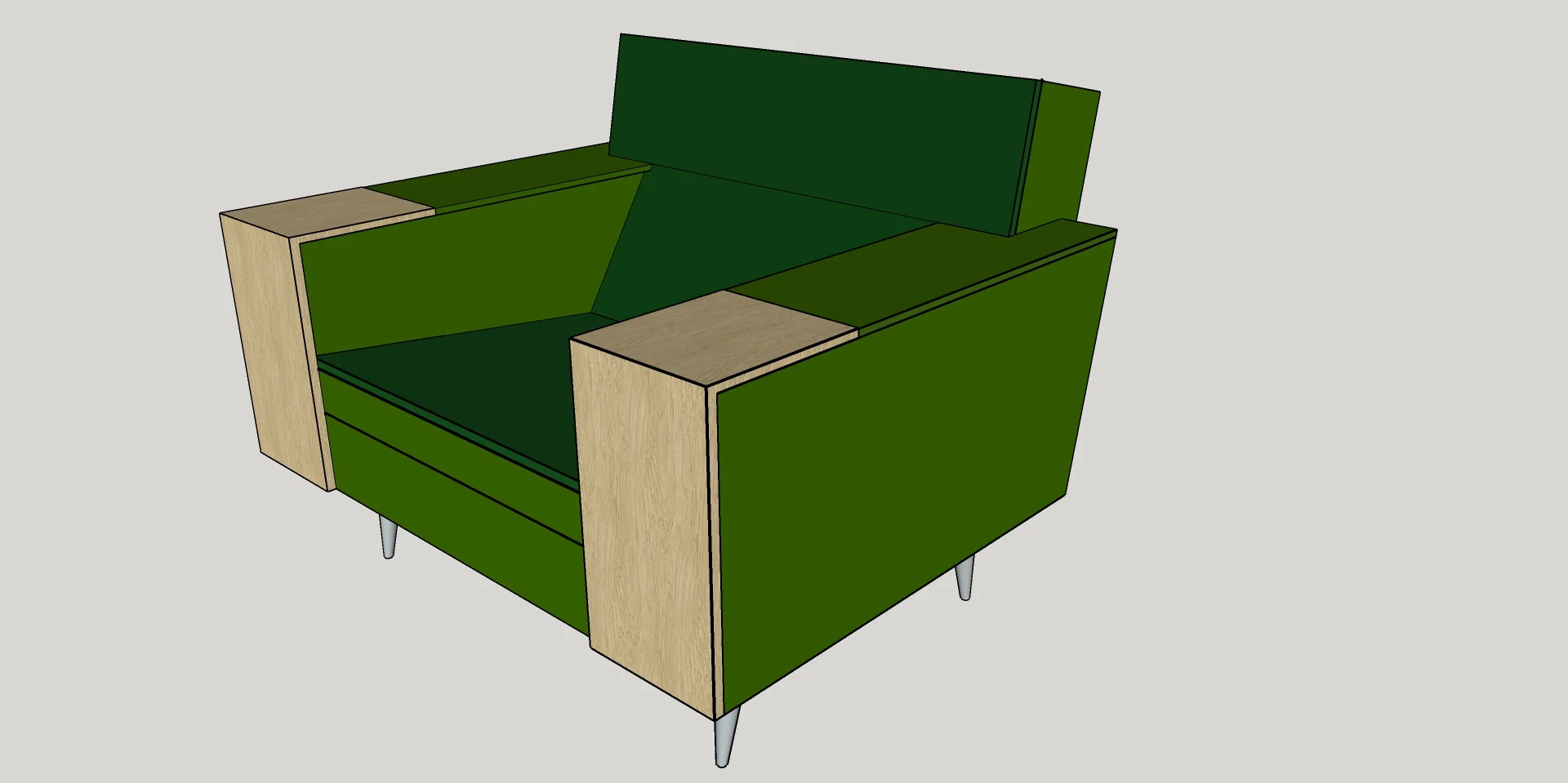 Kingpin Armchair- Hickory and Tweed