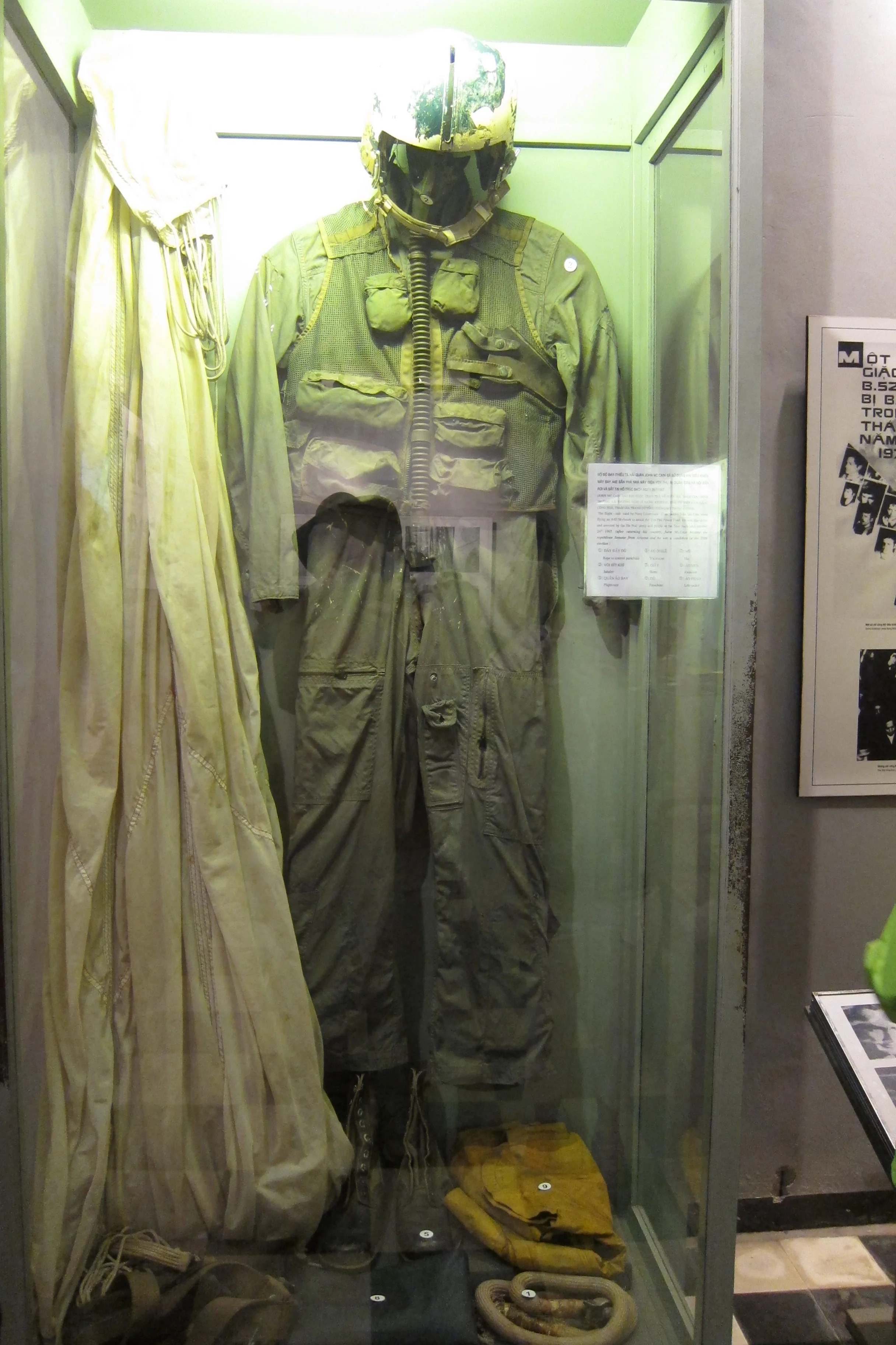  Prisoner John McCain's flightsuit and parachute 