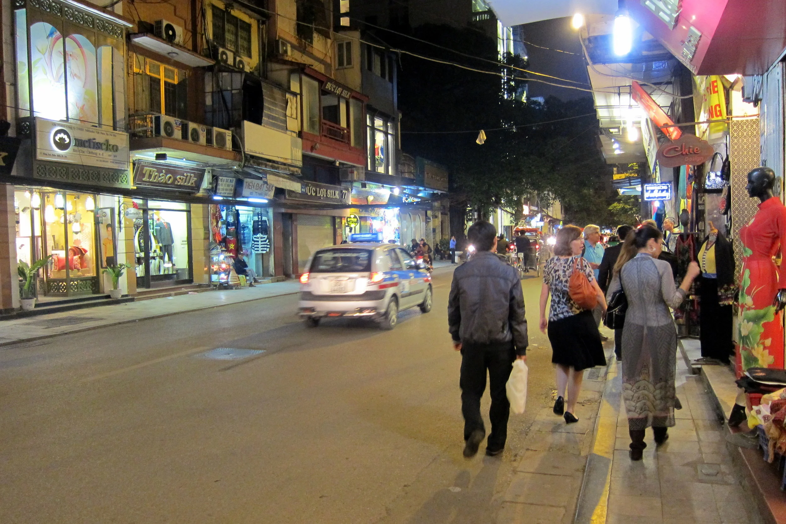  Walking to dinner in the Old Quarter of Hanoi 