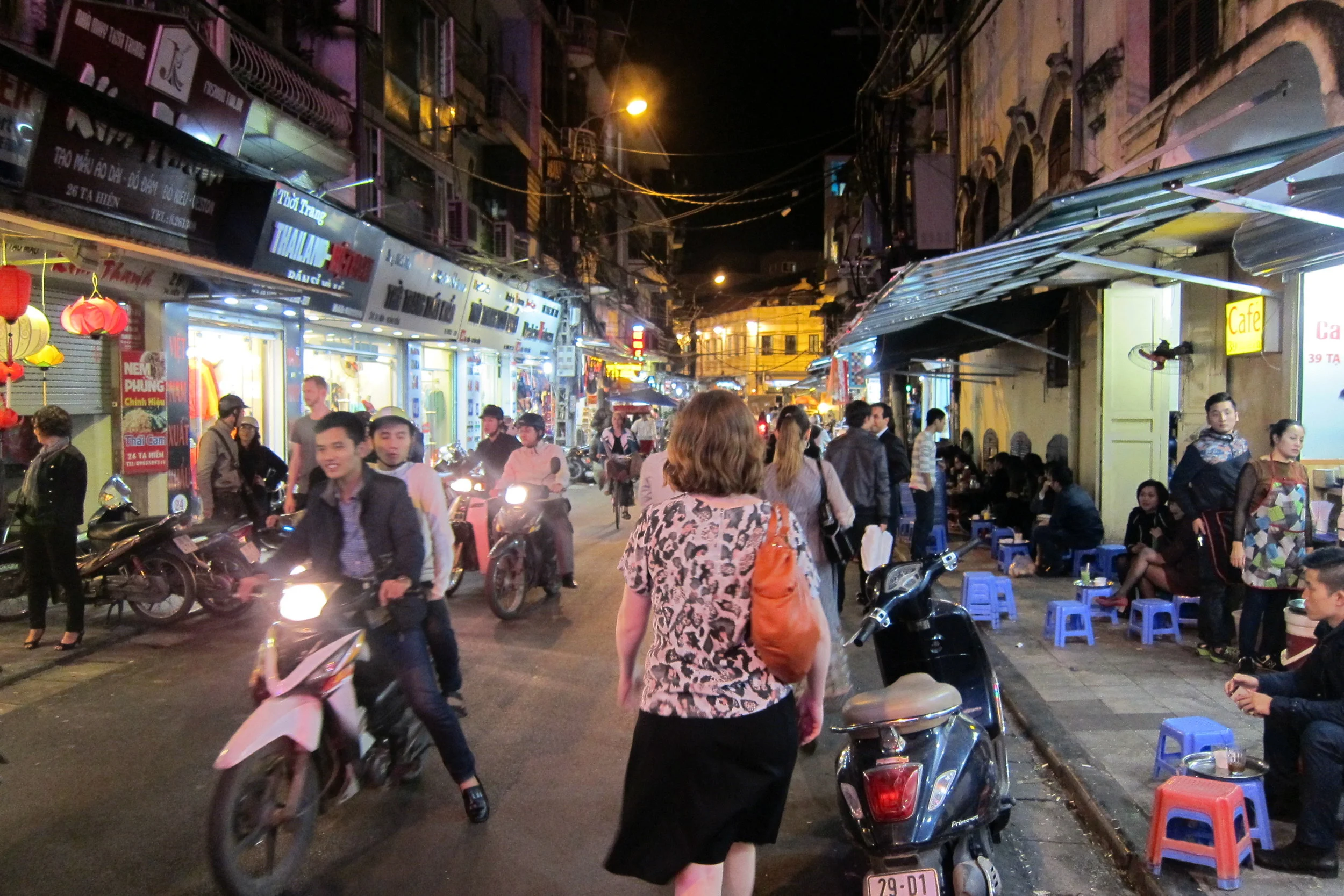  Walking back through the Old Quarter after dinner. 