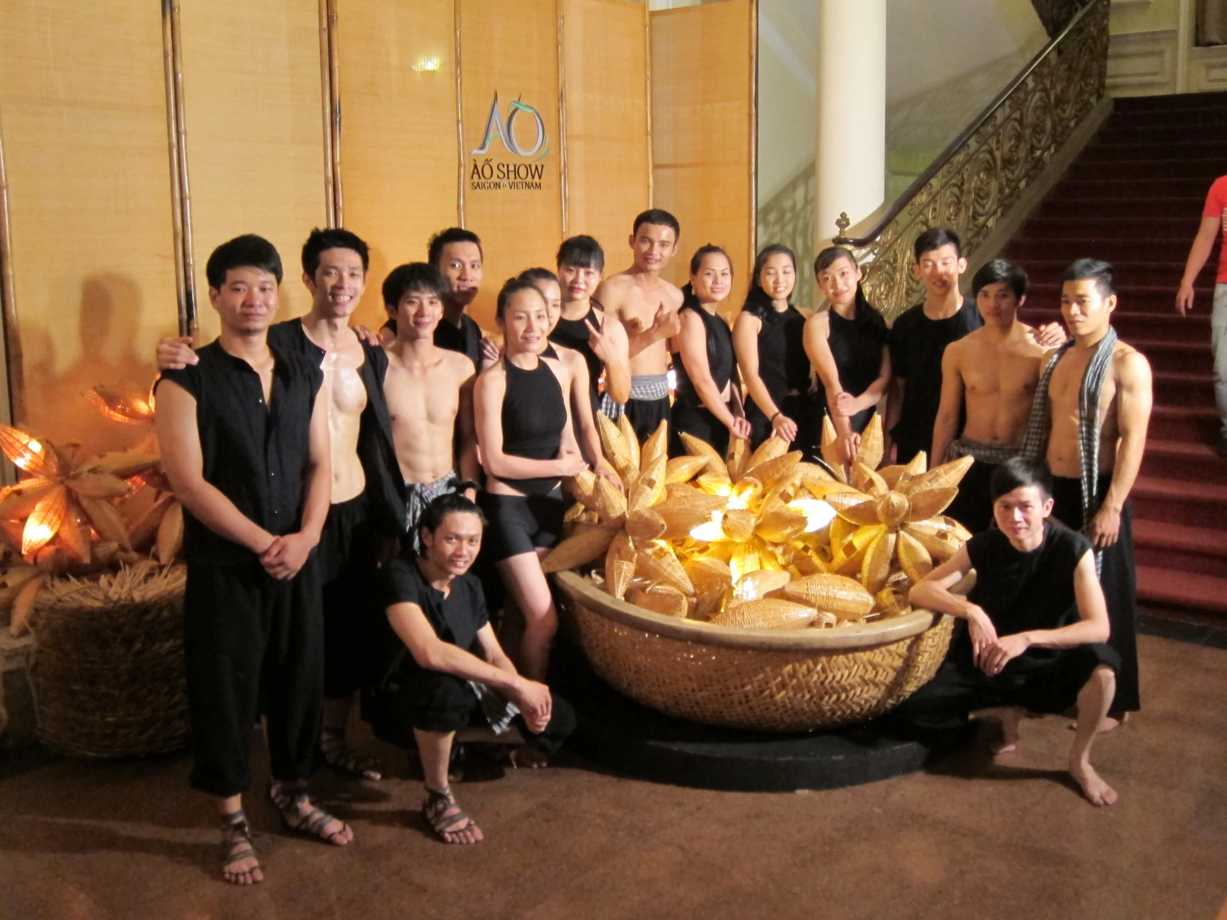 The A O Show performers after the show.