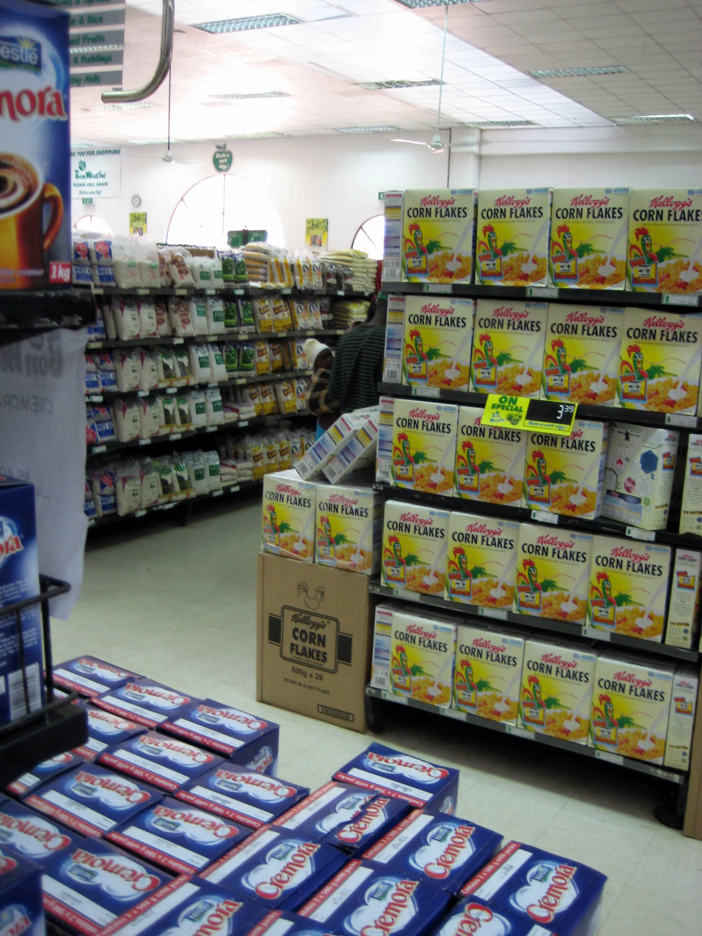  The shelves are now stocked in Zim supermarkets. 