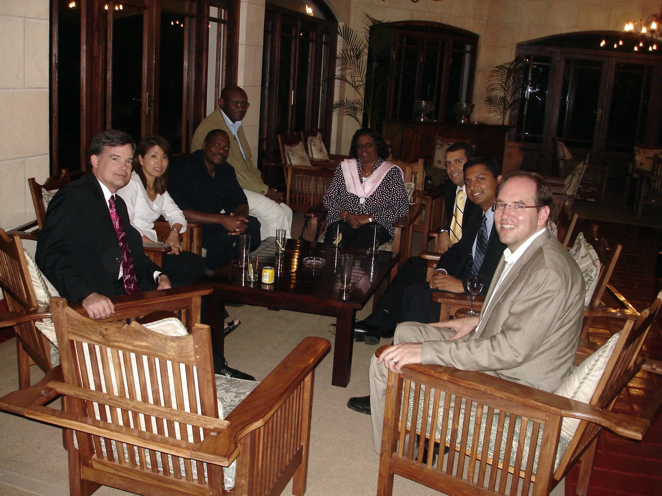  Tom, Yumiko, Gift Sibanda (ARIPO DG), Christopher, Francoise, Luiz, Naveen and Bob at Imba Motombo 