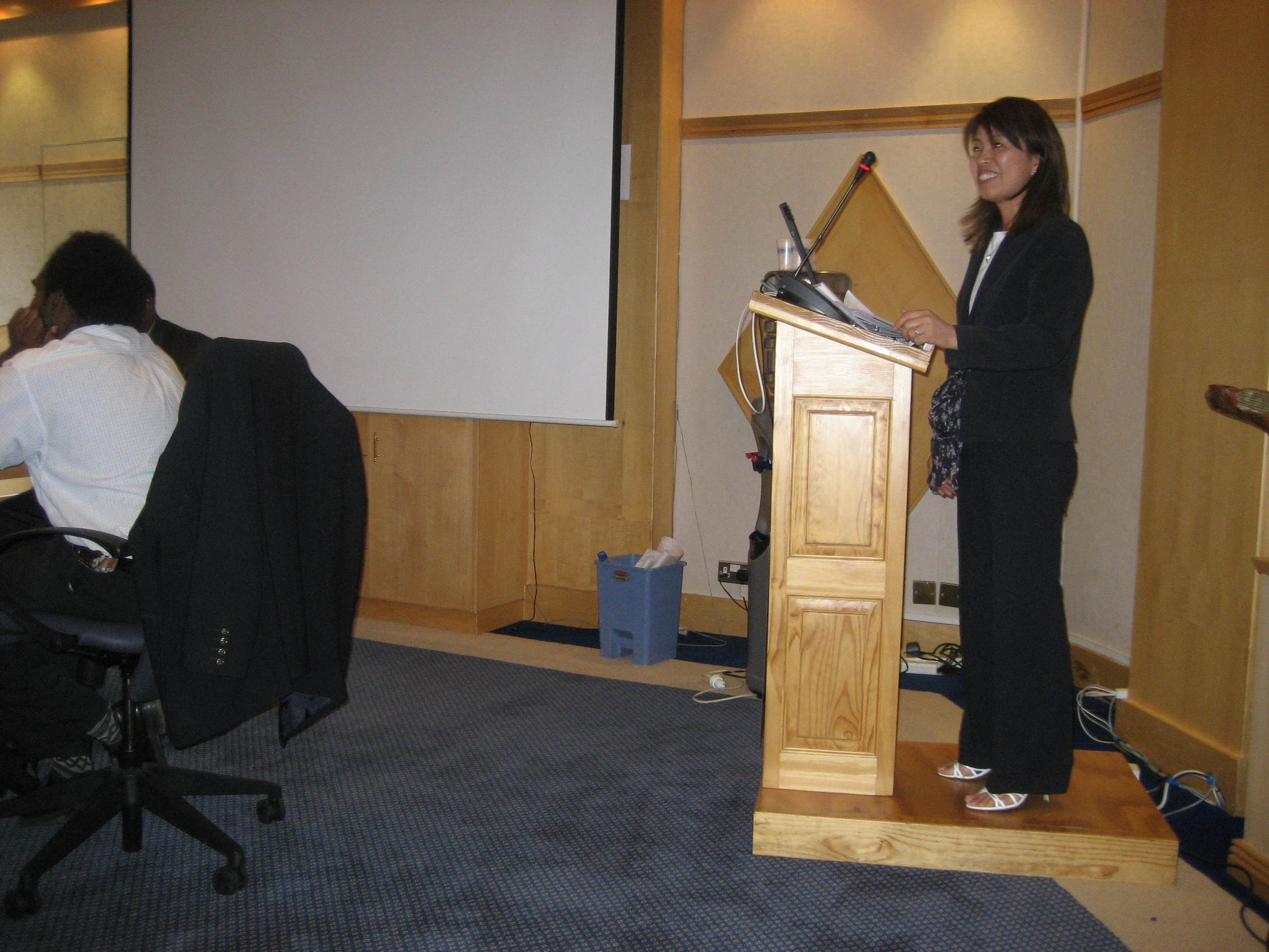  Yumiko at the lecturn. 