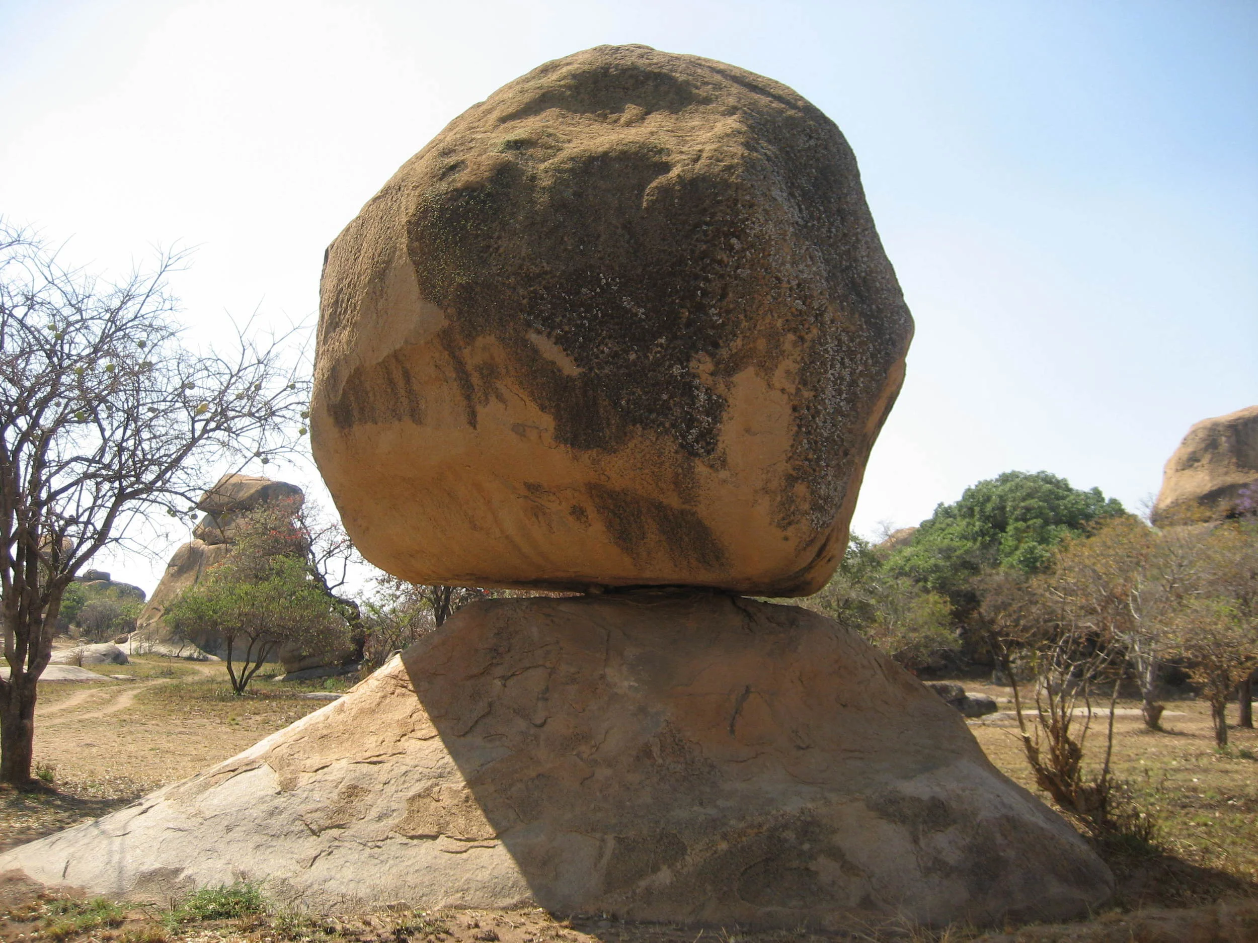  Another view of the egg rock. &nbsp;Balancing rocks can be found all around Harare. 
