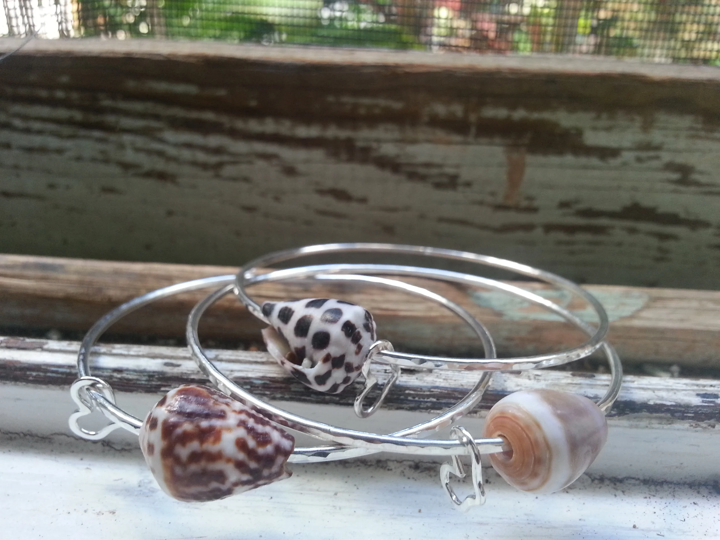 Sterling Silver Hawaiian Seashell Bangles